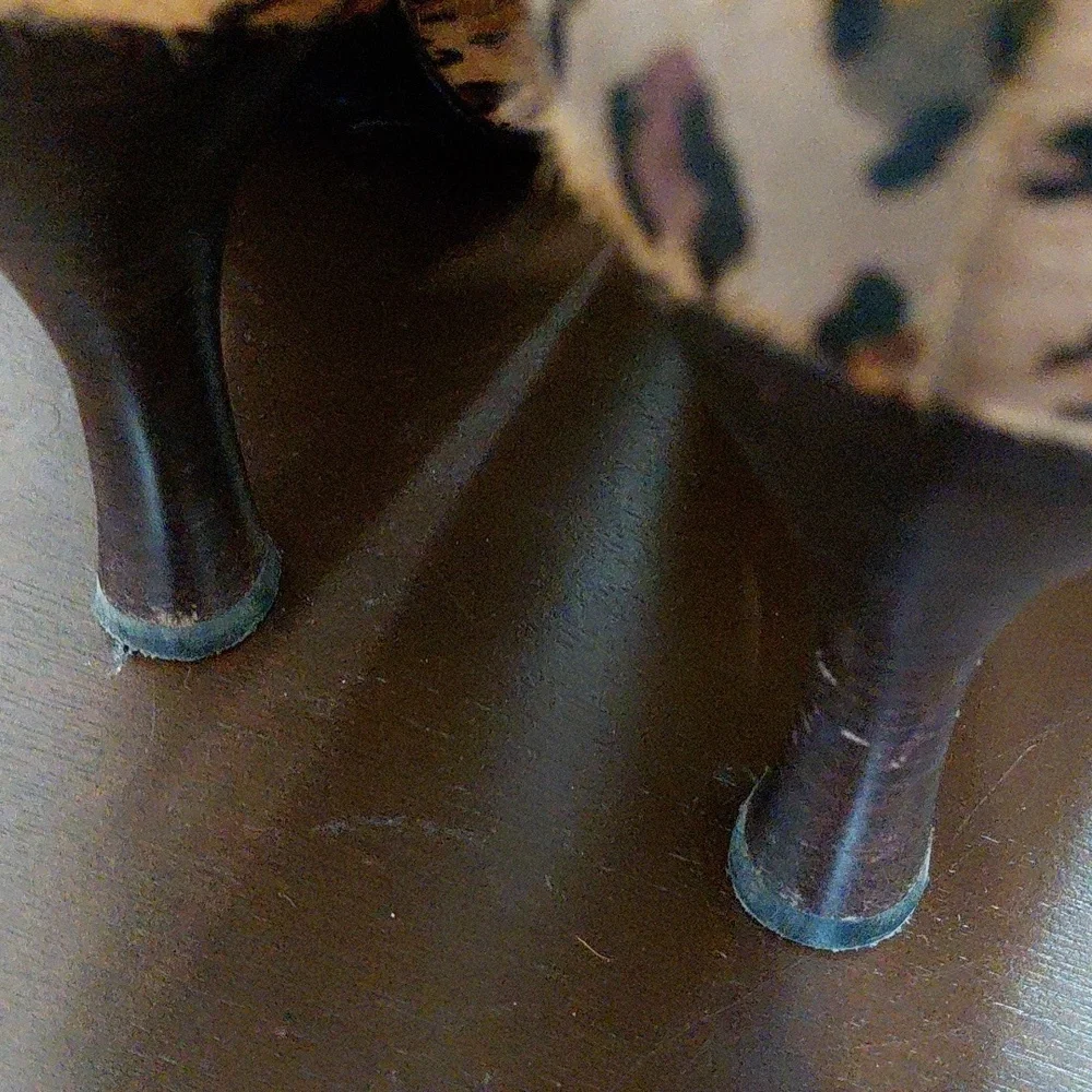 BCBGirls Leopard Print Heels with Gold Chain